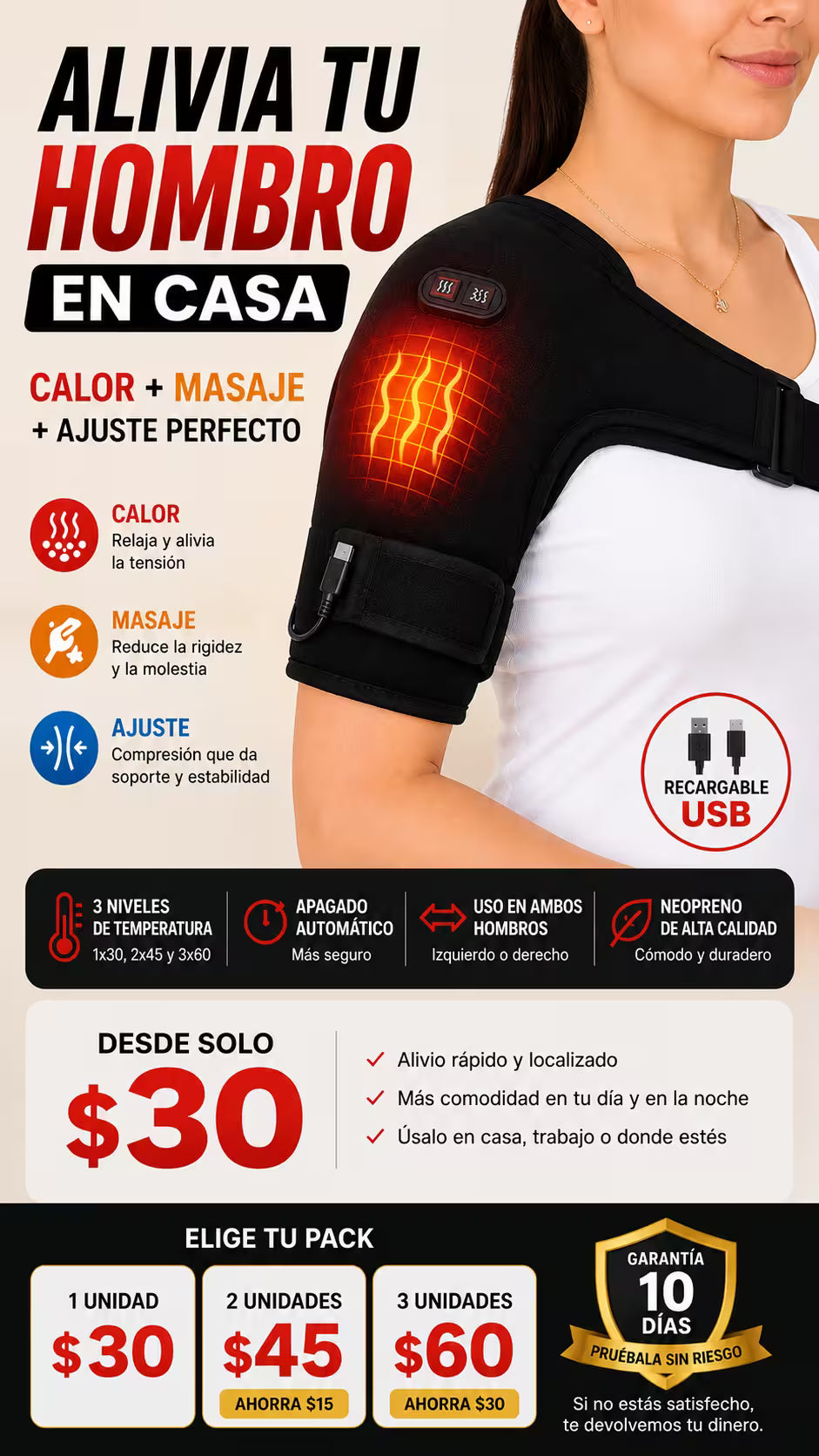 Hombrera Termica Recargable Unisex